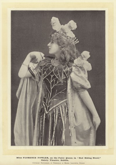 Frøken Florence Fowler, som Fairy Queen i Rødhette, Gaiety Theatre, Dublin av English Photographer