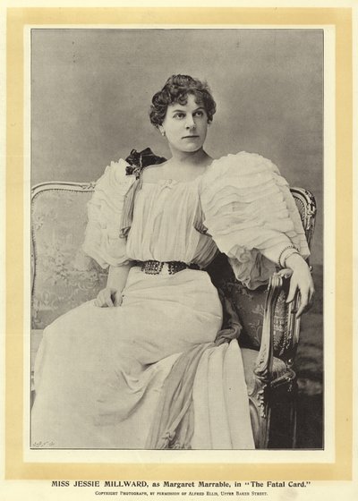 Frøken Jessie Millward, som Margaret Marrable, i The Fatal Card av English Photographer