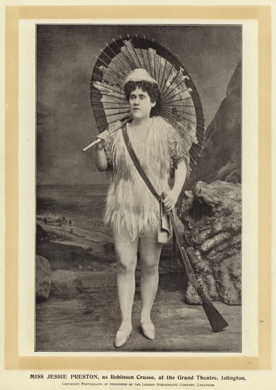 Frøken Jessie Preston, som Robinson Crusoe, ved Grand Theatre, Islington av English Photographer
