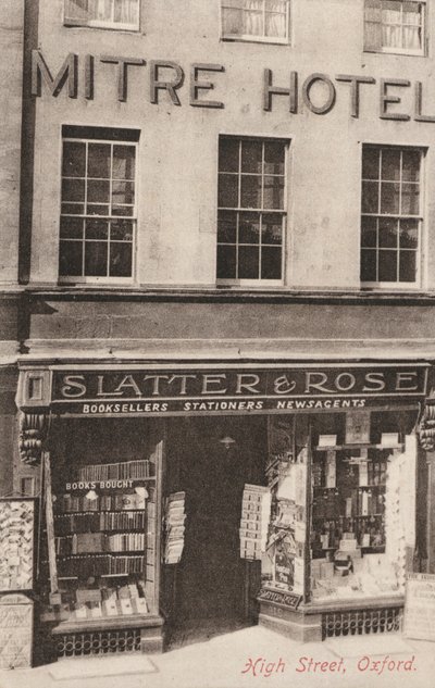 Mitre Hotel og Slatter and Rose, High Street, Oxford (s/hvitt-bilde) av English Photographer