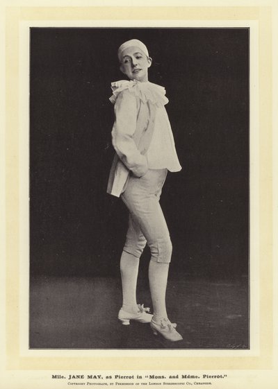 Mlle Jane May, som Pierrot i Mons og Mdme Pierrot av English Photographer
