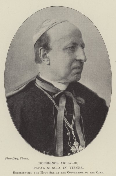 Monsignor Agliardi, pavelig nuntius i Wien, som representerer Den hellige stol ved kroningen av tsaren av English Photographer