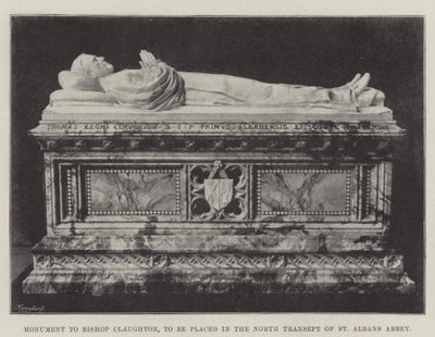 Monument til biskop Claughton, skal plasseres i North Transept of St Albans Abbey av English Photographer