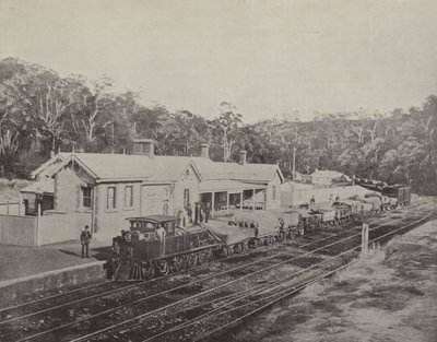 Mount Lofty Railway Station, Adelaide til Melbourne Railway av English Photographer