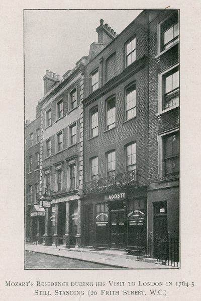 Mozarts bolig i 20 Frith Street, Soho av English Photographer