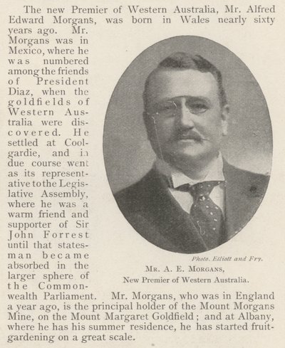 Mr A E Morgans, ny premier i Vest-Australia av English Photographer