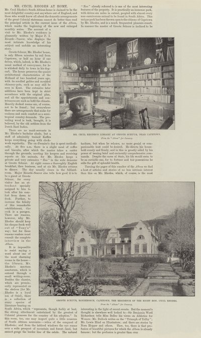 Mr Cecil Rhodes hjemme av English Photographer