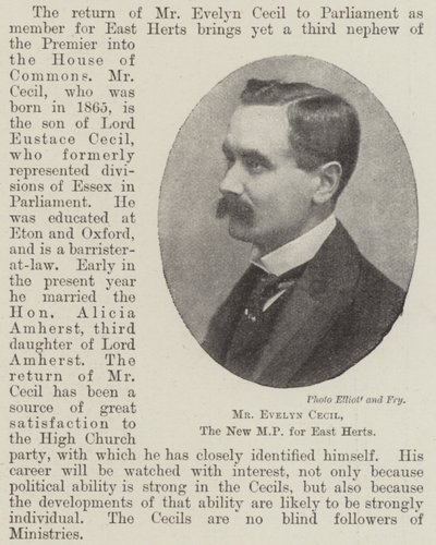 Mr Evelyn Cecil, den nye MP for East Herts av English Photographer