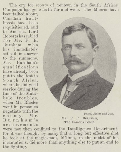 Mr F R Burnham, den berømte speideren av English Photographer