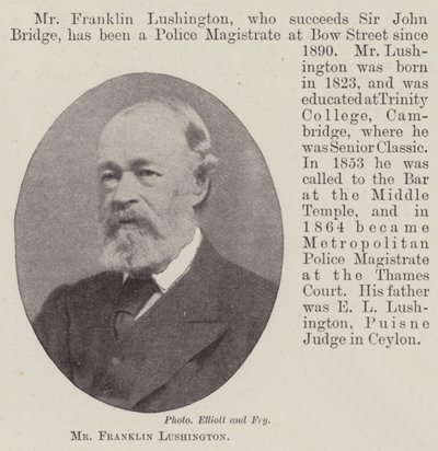 Mr Franklin Lushington av English Photographer