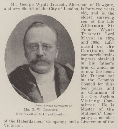 Mr GW Truscott, ny sheriff i City of London av English Photographer