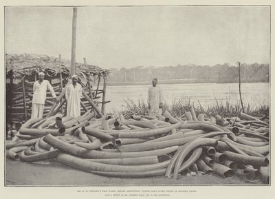 Mr H M Stanleys Emin Pasha Relief Expedition, Tippoo Tibs Ivory Store ved Stanley Falls av English Photographer