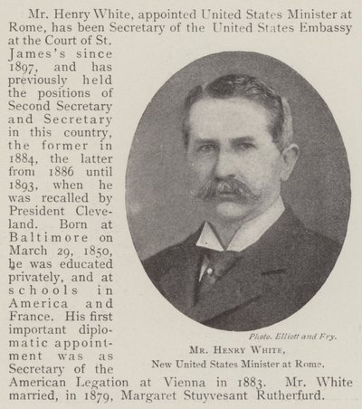Henry White, USAs nye minister i Roma av English Photographer