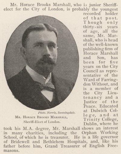 Mr Horace Brooks Marshall, Sheriff-Elect i London av English Photographer