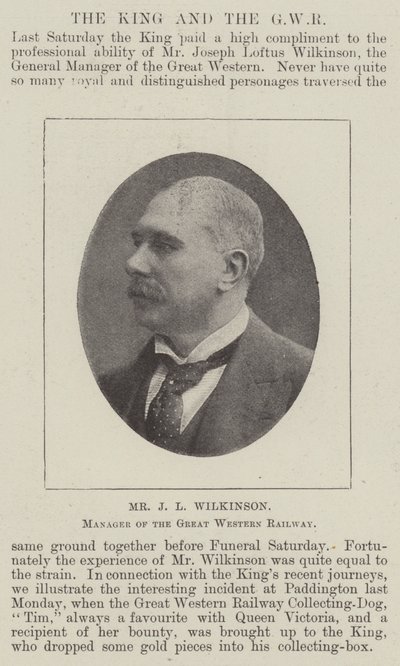 Mr J L Wilkinson, sjef for Great Western Railway av English Photographer