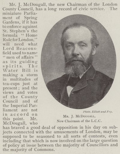 Mr J McDougall, ny styreleder i LCC av English Photographer