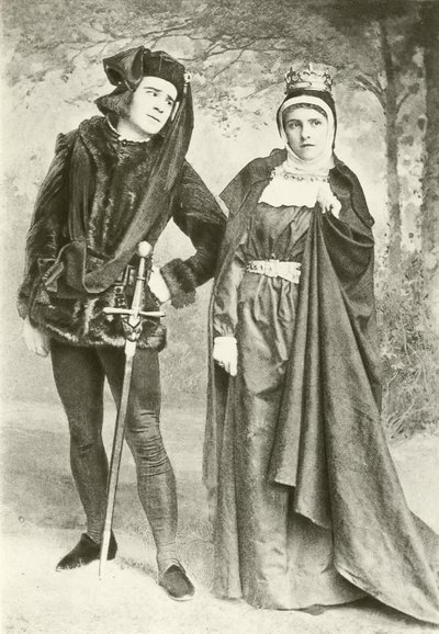 Mr R Manseld og frøken B Cameron som Richard III og Lady Anne (gravyr) av English Photographer