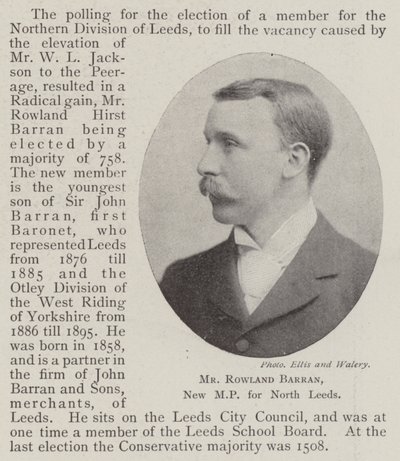 Mr Rowland Barran, ny MP for North Leeds av English Photographer