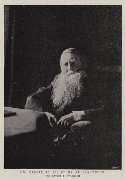 Mr Ruskin i hans studie ved Brantwood av English Photographer