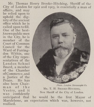 Mr TH Brooke-Hitching, ny sheriff i City of London av English Photographer