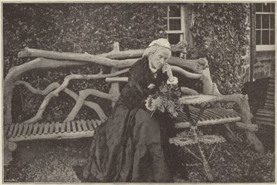Fru Gladstone i hagen til Blackcraig Castle av English Photographer