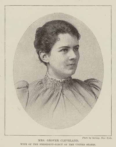 Fru Grover Cleveland, kone til den valgte presidenten i USA av English Photographer