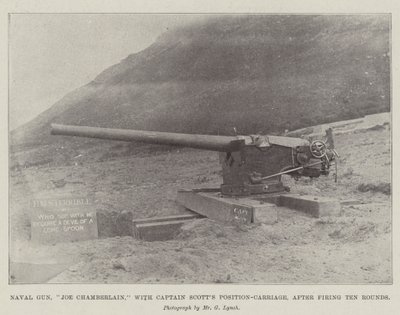 Naval Gun, Joe Chamberlain, med Captain Scotts Position-Carriage, etter å ha skutt ti runder av English Photographer