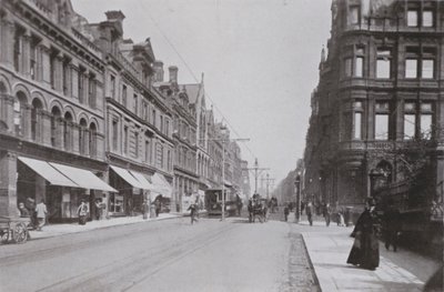 Newcastle, Grainger Street, West (s/hvitt bilde) av English Photographer