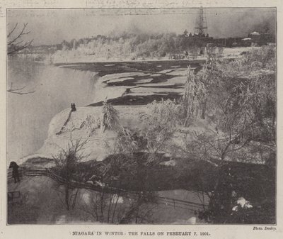 Niagara om vinteren, fossen 7. februar 1901 av English Photographer