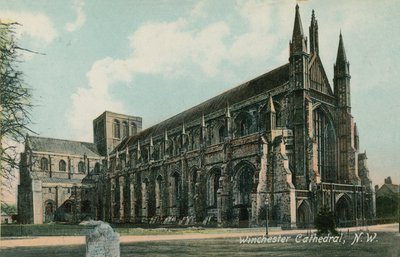 Nordvestutsikt over Winchester Cathedral. Postkort sendt i 1913. av English Photographer