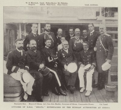 Offiserer ved HMS Melita underholdt av russiske myndigheter i Odessa av English Photographer