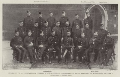 Offiserer fra 2nd Northumberland Fusiliers, hvorav bataljon fem offiserer og 366 menn ble tatt til fange ved Stormberg, 9. desember av English Photographer