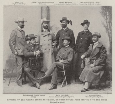 Offiserer fra fremmedlegionen i Trieste, når de kommer tilbake fra tjeneste med boerne av English Photographer