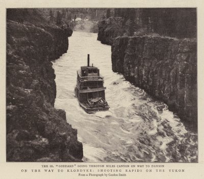 På vei til Klondyke, skyter Rapids på Yukon av English Photographer