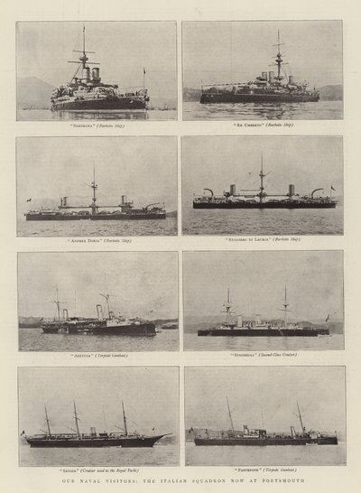 Våre marinebesøkende, den italienske skvadronen nå i Portsmouth av English Photographer