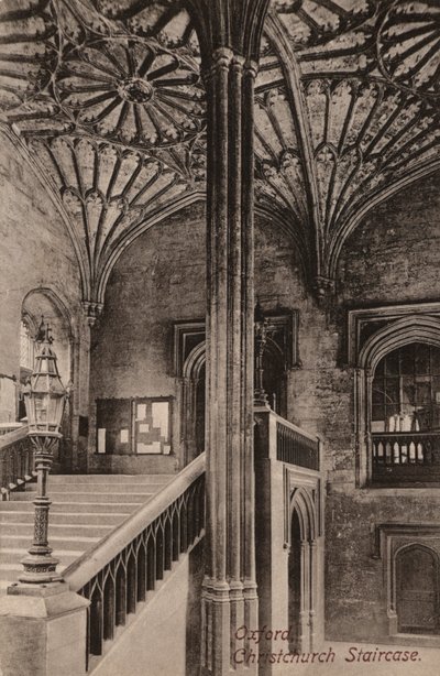 Oxford, Christchurch Staircase (s/hvitt bilde) av English Photographer