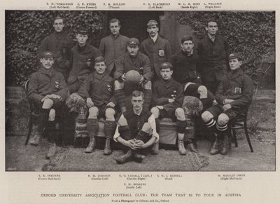 Oxford University Association Football Club, laget som skal turnere i Østerrike av English Photographer