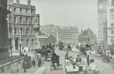Parliament Square, Westminster LB: Broad Sanctuary med utsikt til Parliament Square, 1896 av English Photographer