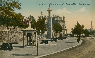 Pilgrim Fathers Memorial, Western Shore, Southampton. Postkort sendt i 1913. av English Photographer