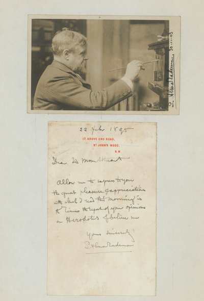 Portrett av Lawrence Alma-Tadema av English Photographer