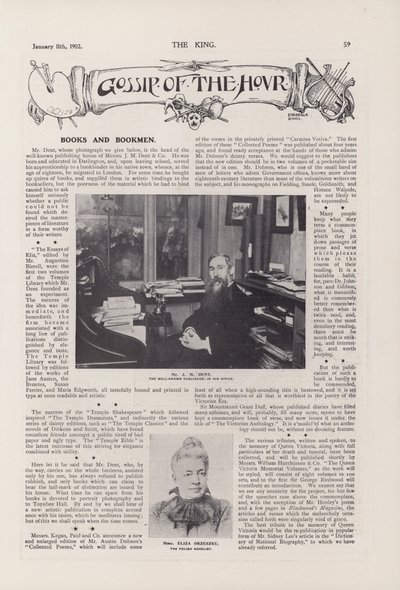 Portrait of Mr J M Dent, the well-known publisher in his office (b/w photo) av English Photographer