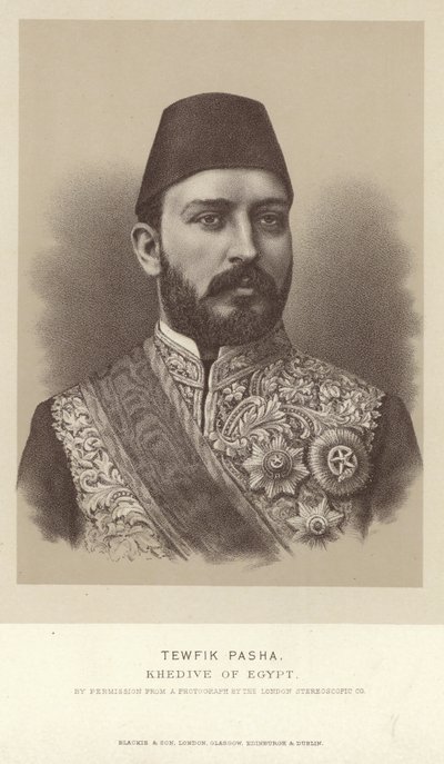 Portrett av Tewfik Pasha, Khedive i Egypt av English Photographer