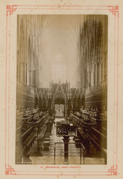 Postkort fra Choir of Westminster Abbey av English Photographer