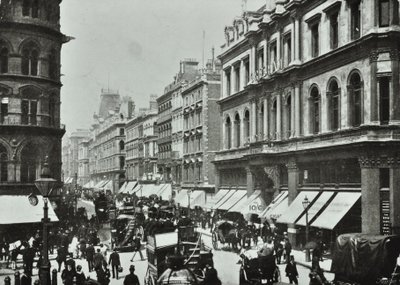 Fjærkre, ser vestover til Cheapside, City of London, 1890 av English Photographer