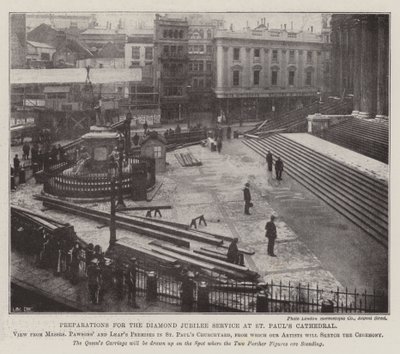 Forberedelser til diamantjubileumsgudstjenesten ved St Pauls Cathedral av English Photographer
