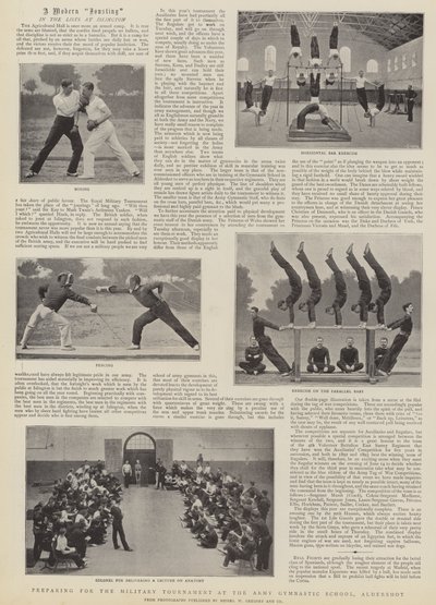 Forbereder til militærturneringen ved Hærens Gymnastikskole, Aldershot av English Photographer
