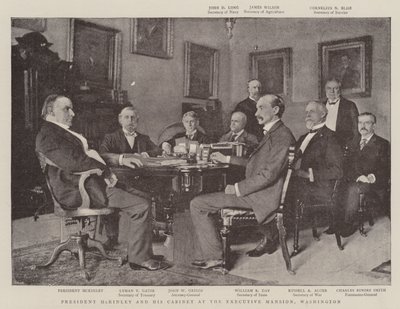 President McKinley og hans kabinett i Executive Mansion, Washington av English Photographer