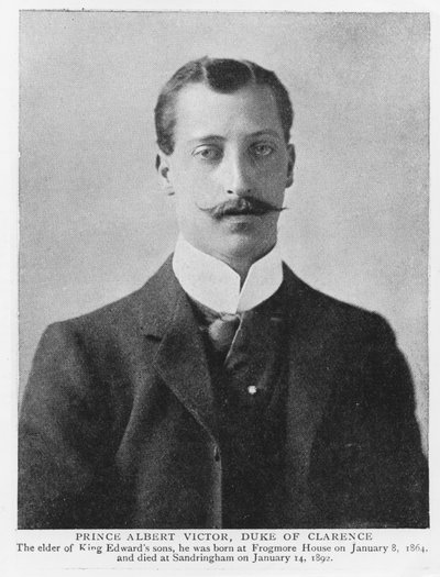Prins Albert Victor, hertug av Clarence og Avondale (1864-92) (s/hvitt-bilde) av English Photographer