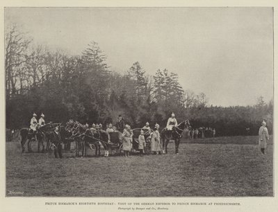 Prins Bismarcks åttiårsdag, besøk av den tyske keiseren til prins Bismarck i Friedrichsruh av English Photographer