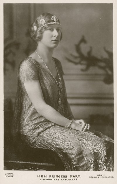 Prinsesse Mary, Viscountesse Lascelles (s/hvitt bilde) av English Photographer